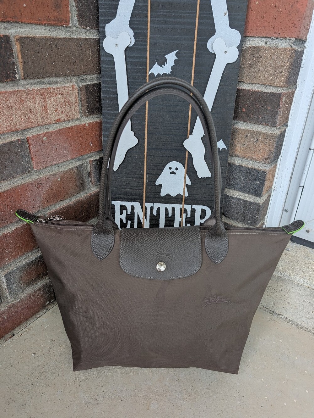 🤎EUC Longchamp Le Pliage Shopping Modele Depose Medium Nylon Shoulder Tote